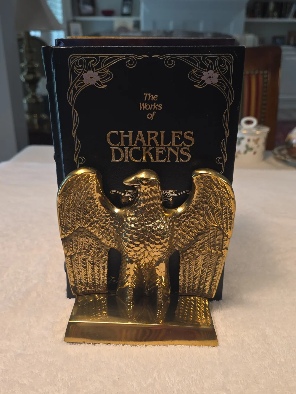 Solid Brass Eagle Bookends with Gold Finish